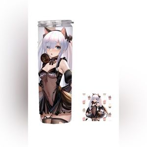 Cute black cat dress girl Semi handmade GIFT TUMBLER